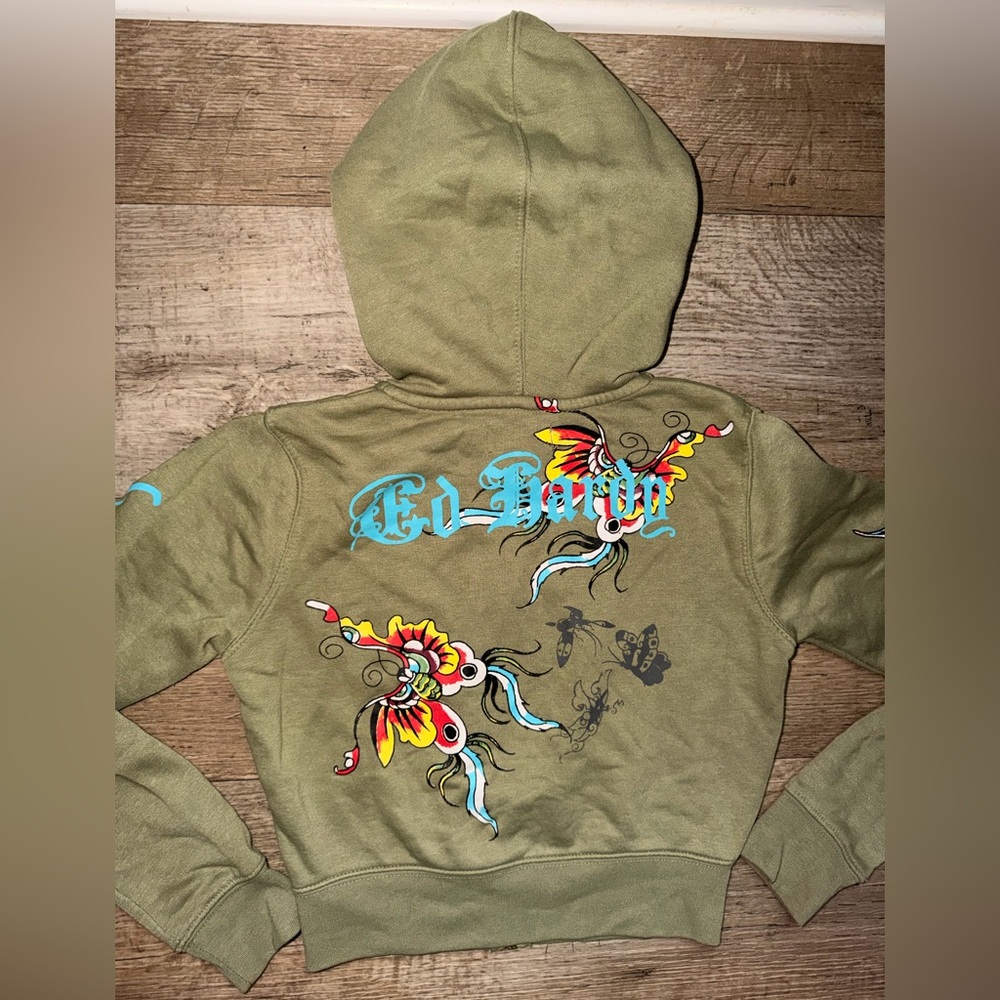 Ed Hardy Crop Zip-Up Hoodie - Picture 8 of 9